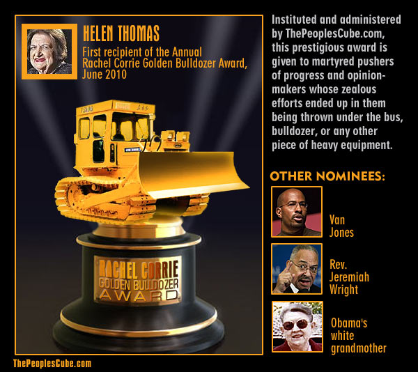 she won the golden bulldozer award, much like the Golden iPod