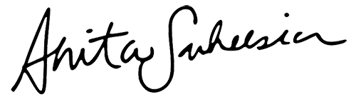 The signature of Anita Sarkeesian.