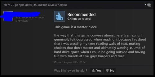 Depression Quest Steam Review5