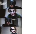 The Joker is not amused by Batman's faggotry.