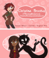 This is where her shitty artwork got popular on DA, so she started advertising her two characters, calling herself a "StoryBoard Artist" She also CHANGED the hairstyle of her avatar to match catnippickets' at this point. Short hair. (2015)