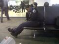 Typical TSA employee, hard at work.