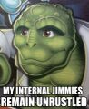 In reptiles, jimmies are located internally.