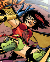 Somehow in DC's Ame-Comi Girls Carrie Kelley becomes Japanese and still hasn't learned to keep her legs closed