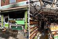 Halal butcher firebombed - amusingly, the jpg on the original news story is titled 'compo'