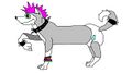 PunkyHusky's Fursona. Notice the purple hair and the diaper.