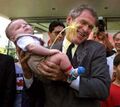 George W. Bush takes a shower