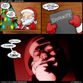 A comic from the retarded webcomic VG Cats, displaying a fine example of what happens when Santa discovers the Death Note.