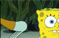 Spongebob attempting to resist homosexual advances.