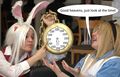 Even Alice (in Wonderland) knows what time it is.