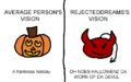 Halloween becomes quite different when you have Reject's vision.