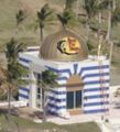 The Bass Pro building on Little Saint James Island in the U.S. Virgin Islands, where Microsoft Flight Simulator fans like to meet up and park their planes